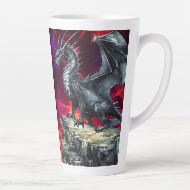Tasse Latte Dragon On a Fiery Overlook (Droite)