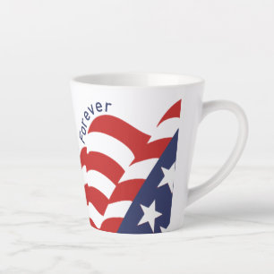 Tasse Latte Drapeau américain d'étoiles et de rayures pour tou