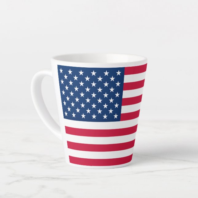 Tasse Latte Drapeau américain - États-Unis d'Amérique - Patrio (Angle gauche)