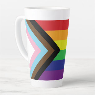 Tasse Latte Drapeau arc-en-ciel gay pride progressiste LGBTQIA