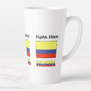 Tasse Latte Drapeau colombien et colombien personnalisé