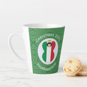 Tasse Latte Drapeau de Noël Angel italien Personnalisé