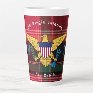 Tasse Latte Drapeau des îles Vierges américaines Madras Moti