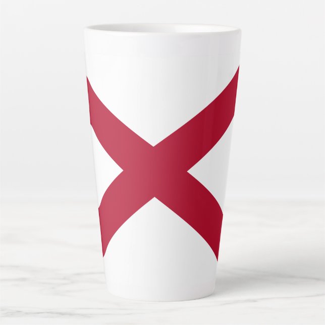Tasse Latte Drapeau d'État de l'Alabama (Devant)