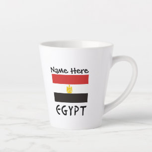 Tasse Latte Drapeau égyptien Egypte Nom personnalisé