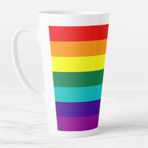 Tasse Latte Drapeau Gay pride arc-en-ciel 7 bandes