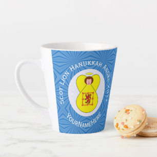 Tasse Latte Drapeau Hanukkah de l'ange Lion Rampant écossais