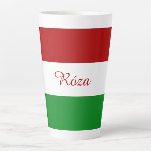 Tasse Latte Drapeau hongrois personnalisé