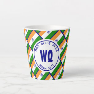 Tasse Latte Drapeau indien Patriotique Personnalisable