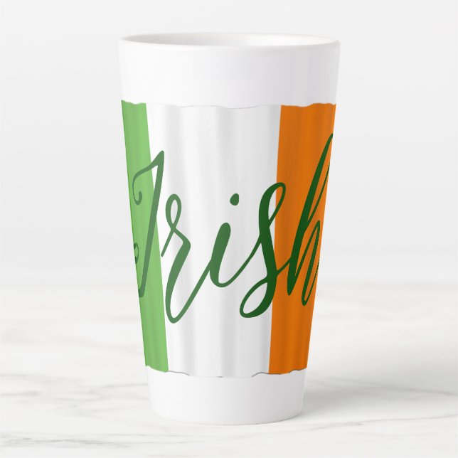 Tasse Latte Drapeau irlandais grand (Devant)