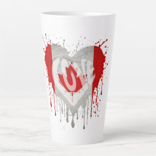 Tasse Latte Drapeau J'aime Canada