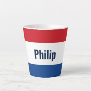 Tasse Latte Drapeau néerlandais personnalisé