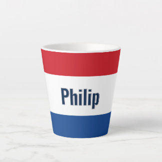 Tasse Latte Drapeau néerlandais personnalisé