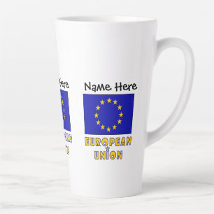 Tasse Latte Drapeau personnalisé de l'Union européenne et de l