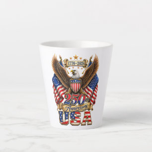 Tasse Latte Drapeau USA 250e anniversaire 250 ans d'Amérique