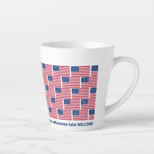 Tasse Latte Drapeau USA Patriotique Hospitalité