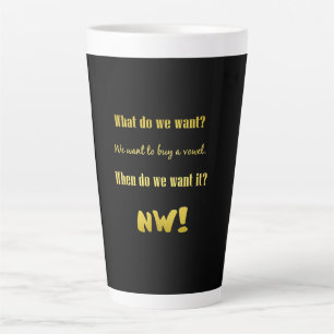 Tasse Latte Drôle Acheter une voyelle — Maintenant !