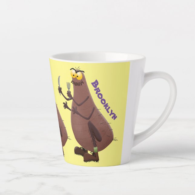 Tasse Latte Drôle affamé pulette affamée dessin animé (Droite)