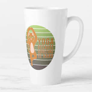 Tasse Latte Drôle chat mignon faisant du yoga.