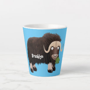 Tasse Latte Drôle dessin animé de boeuf musqué