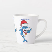 Drôle dessin animé de requin de Noël