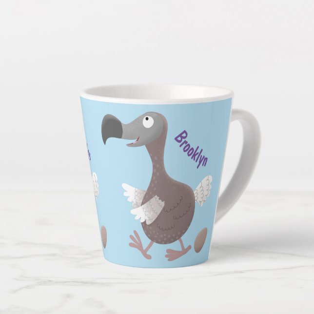 Tasse Latte Drôle dessin animé d'oiseau de dodo (Angle droit)