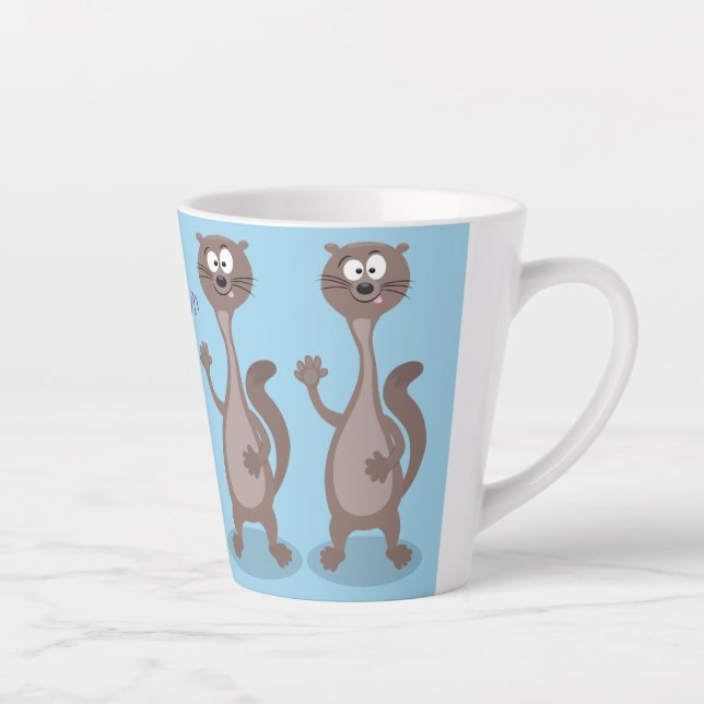 Tasse Latte Drôle dessin animé en toile (Droite)