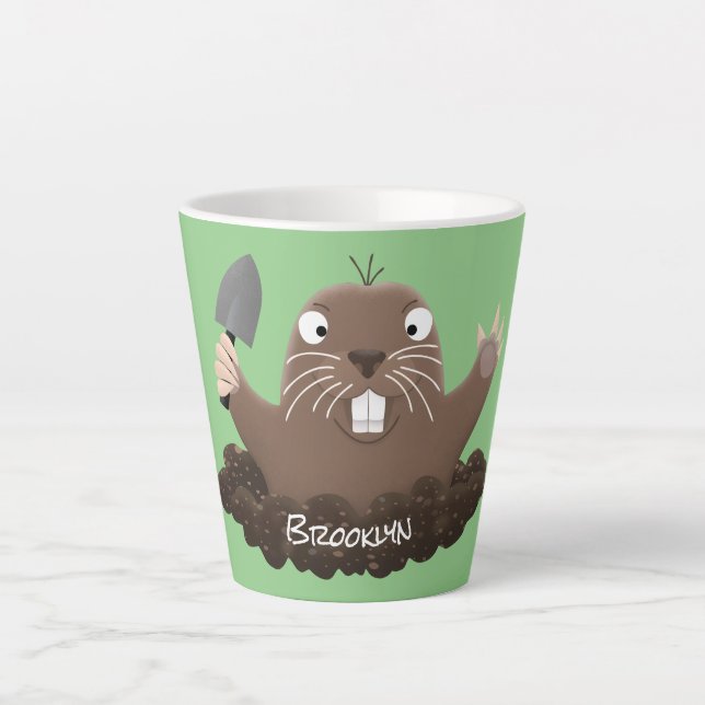 Tasse Latte Drôle gopher de poche creusant dessin dessin de de (Devant)
