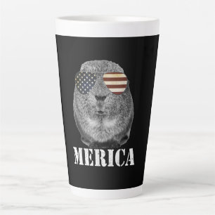 Tasse Latte Drôle Guinée Cochon Merica Patriotique Usa Lunette