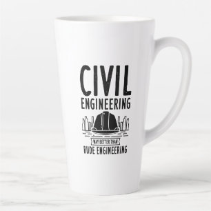 Tasse Latte Drôle Ingénieur Gag de génie civil diplômé