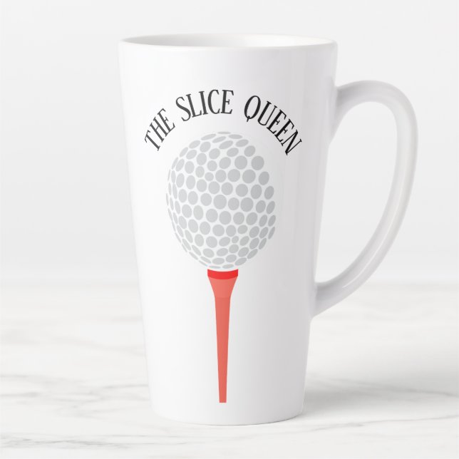 Tasse Latte Drôle Le Slice Queen Golf Ball Tee (Droite)