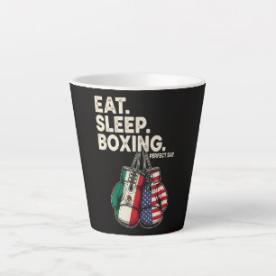 Tasse Latte Drôle Manger Dormir Répéter Boxe