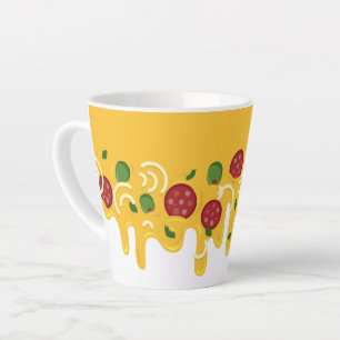 Tasse Latte Drôle Pizza au Fromage Rétro Coulant Keto Party