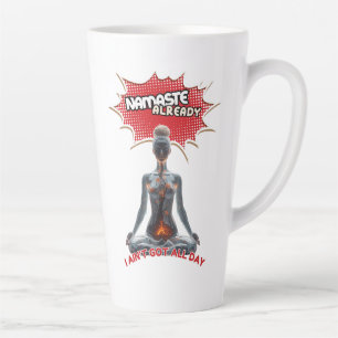 Tasse Latte Drôle Yoga Comic Pop Art - "Namaste Déjà"