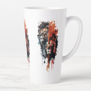 Tasse Latte Dualité du roi divisé couronné par les contres