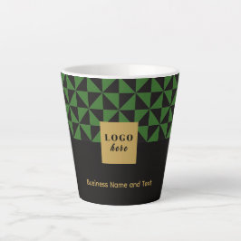 Tasse Latte Duo artisanal noir et vert - Logo professionnel La