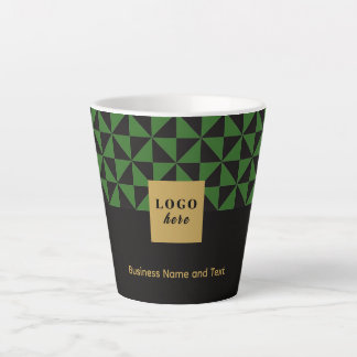 Tasse Latte Duo artisanal noir et vert - Logo professionnel La