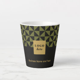 Tasse Latte Duo artisanat noir et mousse d'olive - Logo d'entr