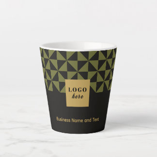 Tasse Latte Duo artisanat noir et mousse d'olive - Logo d'entr