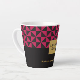 Tasse Latte Duo artisanat noir et rose - Logo d'entreprise Lat