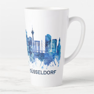 Tasse Latte Dusseldorf Allemagne Skyline Blue