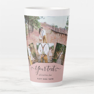 Tasse Latte Dusty Rose rose Newlywets Mariage PHOTO Cadeau