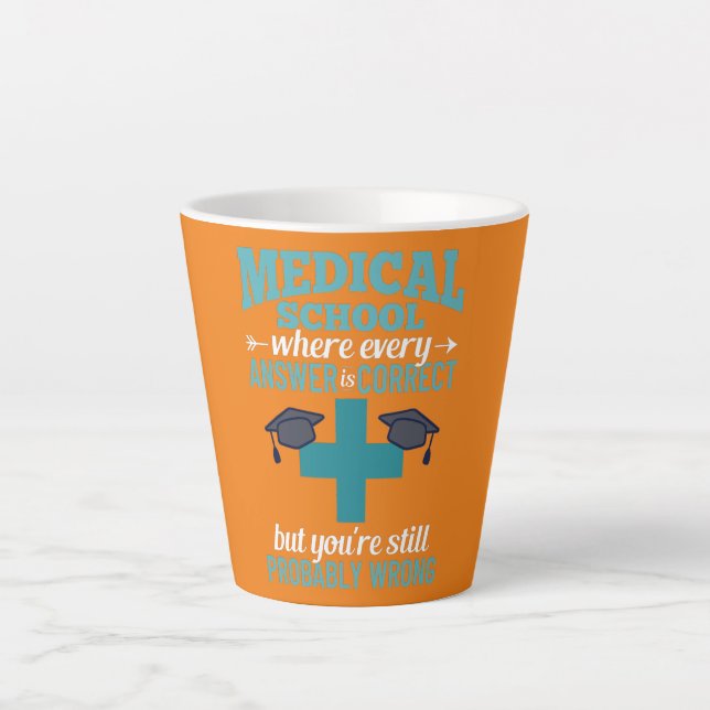 Tasse Latte École Médicale Docteur en médecine (Devant)