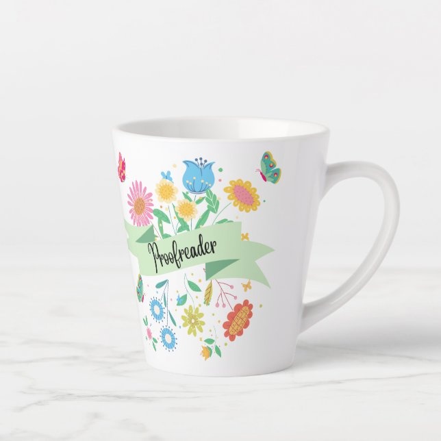 Tasse Latte Écran à ressort floral (Droite)