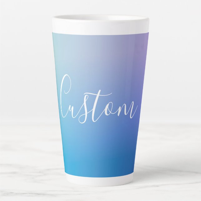 Tasse Latte Écriture de script modifiable moderne | Ombre colo (Devant)
