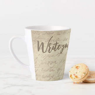 Tasse Latte Écriture vintage : sérénité et nostalgie