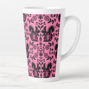 Tasse Latte Écureuil Nordic Scandinave Folk Art