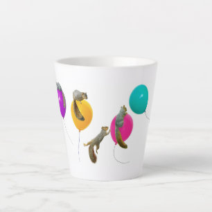 Tasse Latte Écureuils avec Balloons Latte Cup