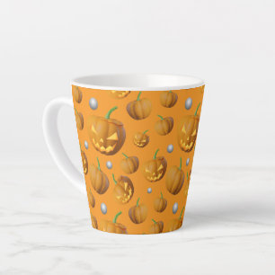 Tasse Latte Éffrayant 3D Jack O'Lantern et Motif Citrouille
