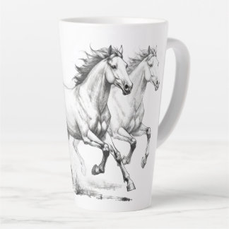 Tasse Latte Élégance Équestre